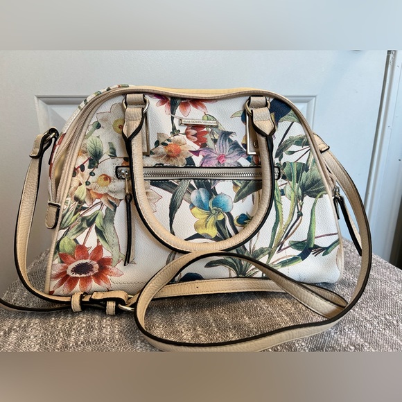 Dana Buchman Botanical/Flower, Double Handle Handbag, crossbody - Picture 2 of 13